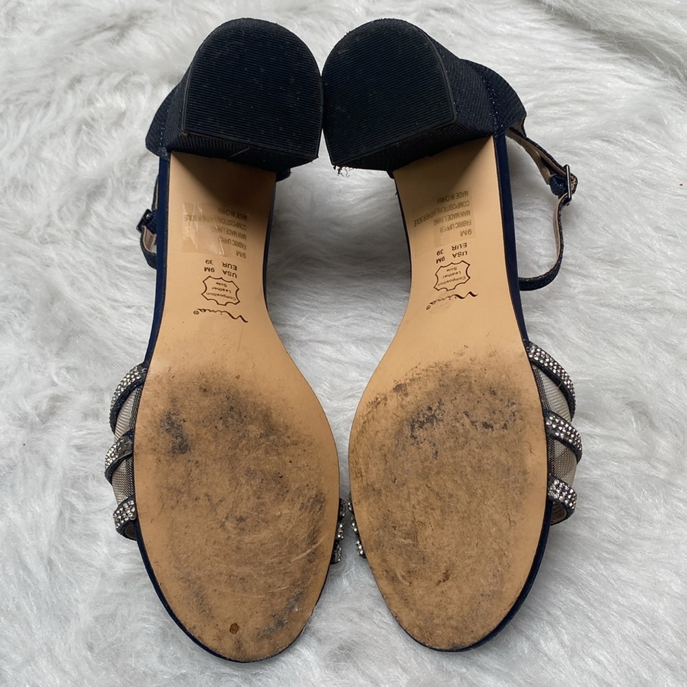 Nina Blue fabric Heels with Rounded Toe - Picture 7 of 7